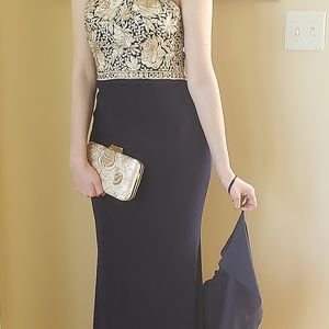 Prom dress, Jersey and metallic lace